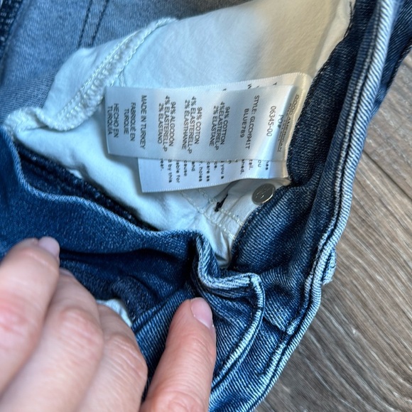 Good American Classic Blue Denim Jeans with raw hem (4/27) - Picture 3 of 4